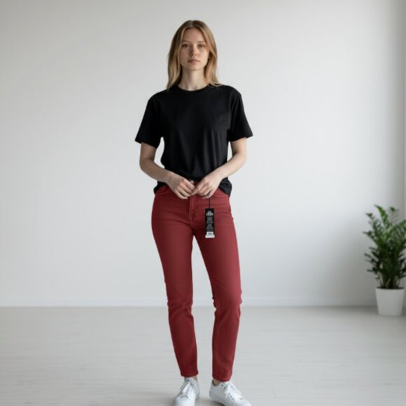 NWT Liverpool X Nordstrom Gia Glider Skinny Jean IN COLOR TERRA ROUGE - Picture 1 of 10
